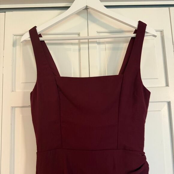 Lulus NWT glamorous disposition burgundy ruched maxi dress small - Picture 7 of 15